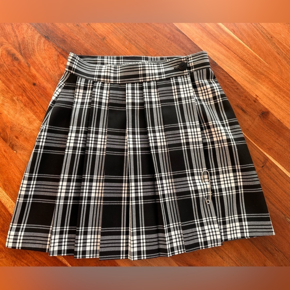 Streetwear Society Black and White Checkered Skirt